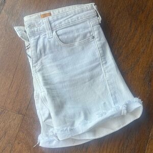 Anthropologie Pilcro & The Letterpress Rolled Denim STET Light Cream Shorts 25